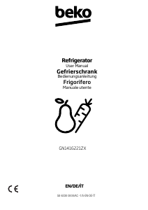 Priručnik BEKO GN1416221ZX Frižider – zamrzivač