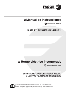 Manual de uso Fagor 9H-195TCN Comfort Touch Negro Horno