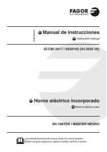 Manual Fagor 9H-198TEN Master Negro Oven