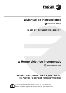 Handleiding Fagor 9H-760TCN Comfort Touch Pyri Negro Oven