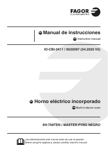 Handleiding Fagor 9H-798TEN Master Pyro Negro Oven