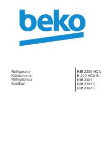Bedienungsanleitung BEKO RBI 2300 HCA Kühlschrank