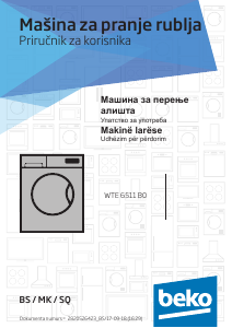 Прирачник BEKO WTE 6511 B0 Машина за перење алишта
