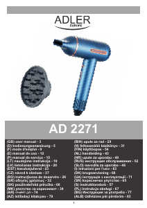 Brugsanvisning Adler AD 2271 Hårtørrer