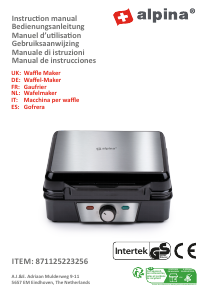 Mode d’emploi Alpina SW8005 Gaufrier