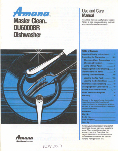 Handleiding Amana Master Clean DU6000BR Vaatwasser