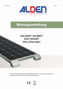 Bedienungsanleitung Alden Solarset 100 Watt Easy Mount Solarmodul