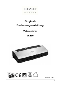 Bedienungsanleitung Caso VC150 Vakuumierer