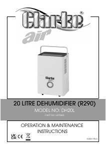 Handleiding Clarke DH 20L Luchtontvochtiger