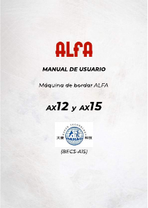 Manual de uso Alfa AX15 Maquina de bordar