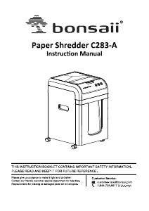 Handleiding Bonsaii C283-A Papiervernietiger