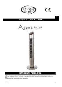 Manuale Argo Aspira Tower Ventilatore