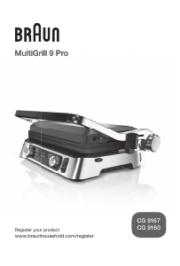 Käyttöohje Braun CG 9160 MultiGrill 9 Pro Kontaktigrilli