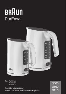 Brugsanvisning Braun WK 3000 PurEase Elkedel