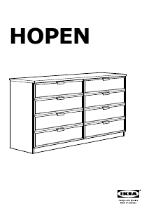 Kasutusjuhend IKEA HOPEN (8 drawers) Kummut