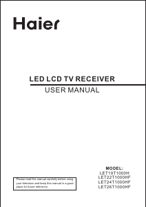 Mode d’emploi Haier LET24T1000HF Téléviseur LED