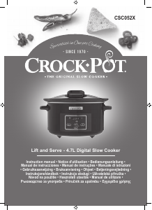 Käyttöohje Crock-Pot CSC052X Haudutuskeitin