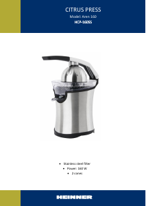 Manual Heinner HCP-160SS Aren 160 Storcator citrice