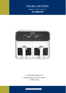 Manual Heinner HAF-H8DB17WH DualFry Supreme Friteuză