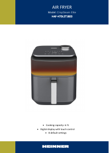 Használati útmutató Heinner HAF-H7DLST1800 CrispSteam Elite Olajsütő