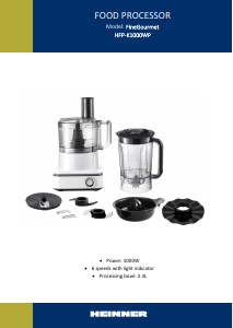 Manual Heinner HFP-K1000WP FineGourmet Robot de bucătărie