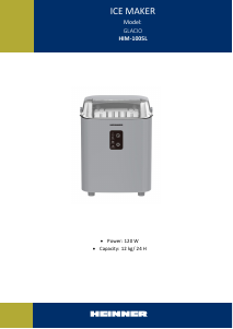 Manual Heinner HIM-100SL Glacio Masina de facut gheata