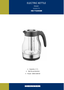 Manual Heinner HEK-TF2200GBK Siderette Fierbător