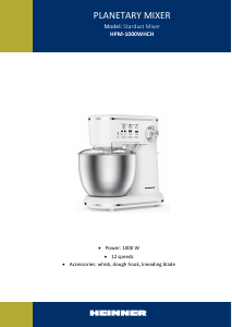 Manual Heinner HPM-1000WHCH Stardust Mixer cu vas