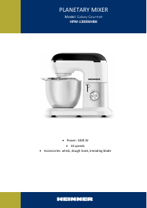 Használati útmutató Heinner HPM-1300WHBK Galaxy Gourmet Konyhai robotgép
