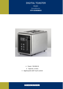 Használati útmutató Heinner HTP-DD900BKSS BreadMaster Kenyérpirító