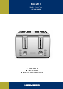 Használati útmutató Heinner HTP-4S1500SS Toast4Two Kenyérpirító