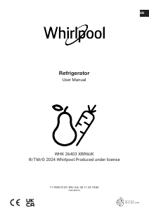 Manual Whirlpool WHK 26403 XBR6UK Fridge-Freezer