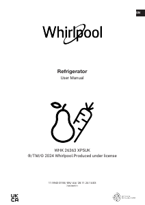 Manual Whirlpool WHK 26363 XP5UK Fridge-Freezer