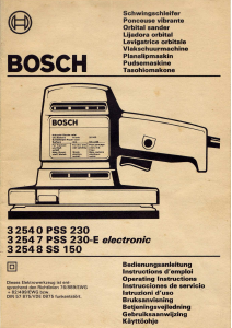 Mode d’emploi Bosch PSS 230 E Ponceuse vibrante