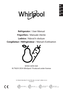 Manuale Whirlpool WHK2 6494 X6E Frigorifero-congelatore