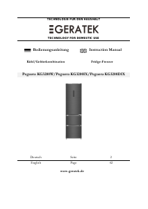 Manual Geratek Peguera KG 3200 DIX Fridge-Freezer