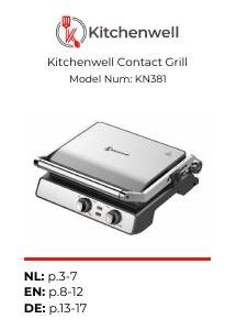 Bedienungsanleitung Kitchenwell KN381 Kontaktgrill