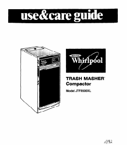 Manual Whirlpool JTF8500XL Trash Compactor