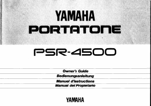 Mode d’emploi Yamaha PSR-4500 Portatone Clavier éléctronique