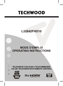 Mode d’emploi Techwood L32842FHD10 Téléviseur LCD