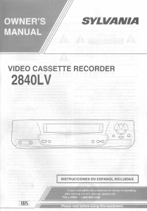 Manual Sylvania 2840LV Video recorder