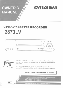 Manual Sylvania 2870LV Video recorder