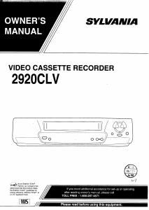 Manual Sylvania 2920CLV Video recorder