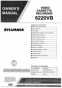 Manual Sylvania 6220VB Video recorder