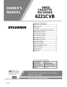 Manual Sylvania 6221CVB Video recorder