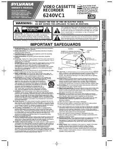Manual Sylvania 6240CV1 Video recorder