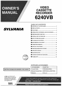 Manual Sylvania 6240VB Video recorder