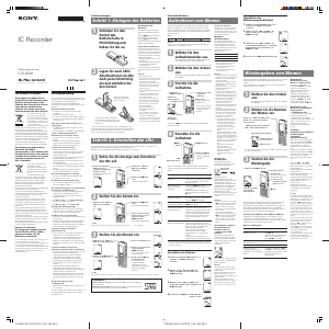 Bedienungsanleitung Sony ICD-B500 Diktiergerät