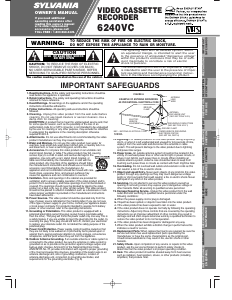 Manual Sylvania 6240VC Video recorder