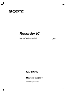 Manual Sony ICD-BX800 Reportofon